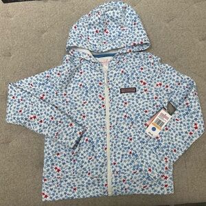 NWT VINEYARD VINES RED WHITE AND BLUE STARS AND WHALES FULL ZIP FLEECE HOODIE